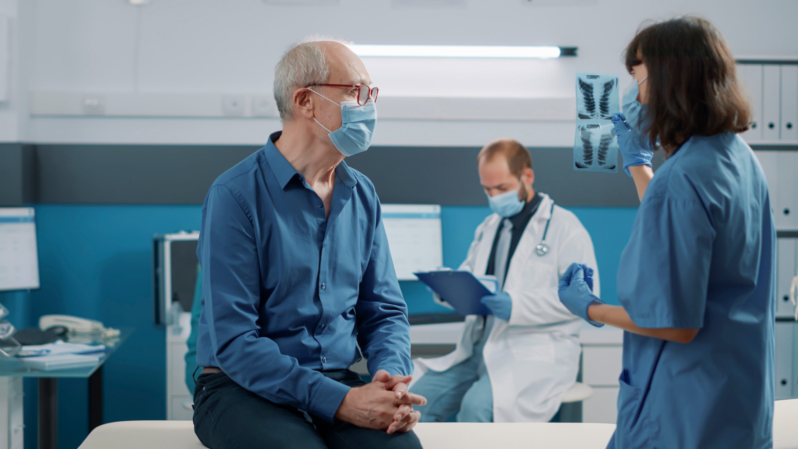 Female Nurse Explaining Radiography Scan