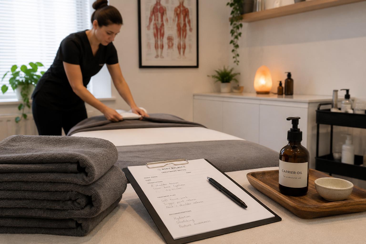 Preparing the wellness therapy room